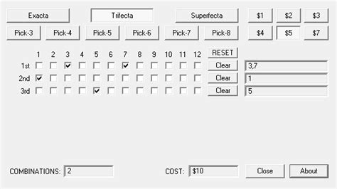 horse racing wager calculator